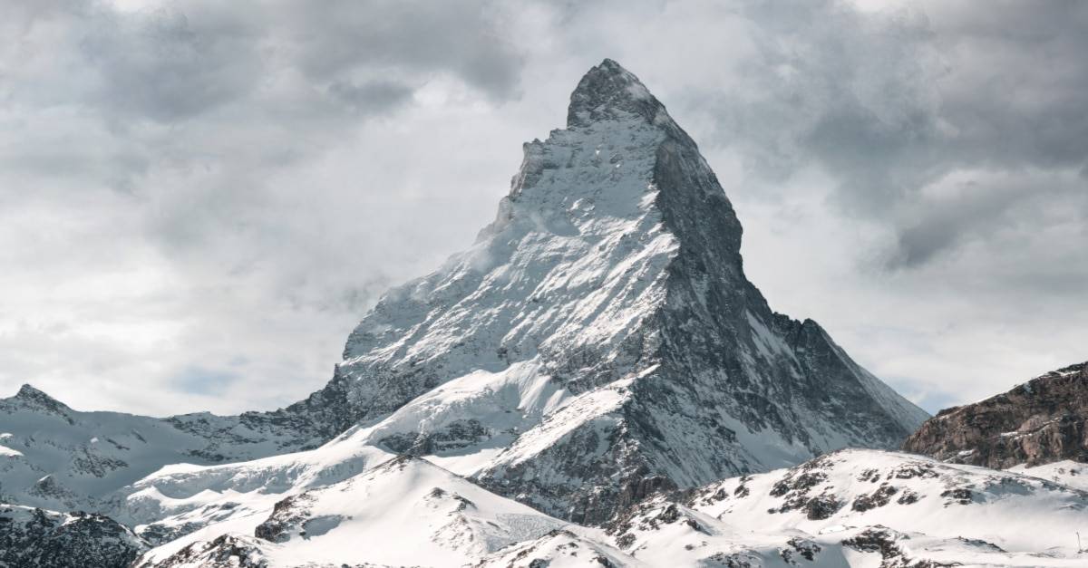 Panoramic view to the majestic Matterhorn mountain, Valais, Switzerland.