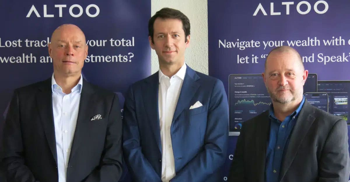 Altoo’s new leadership structure: Søren Mose (President of the Board), Achille Deodato (CEO) and Ian Keates (Deputy CEO, COO/CFO)
